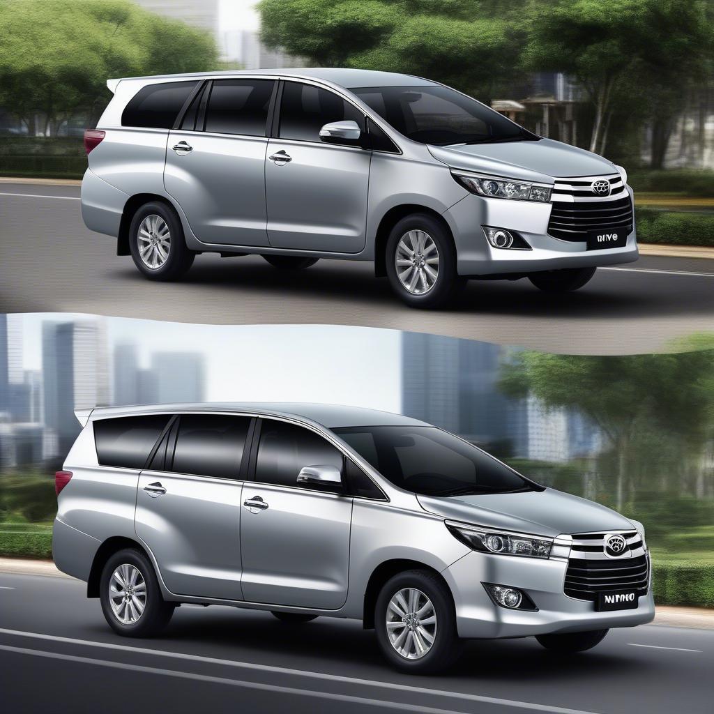 Hình ảnh ngoại thất xe Innova 2015 E màu bạc sang trọng