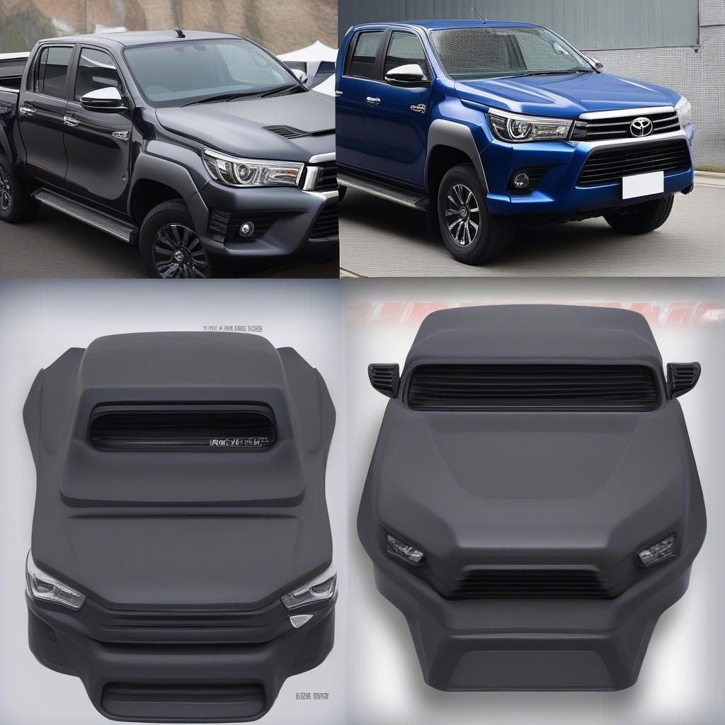 Các loại Bonnet Scoop Hood Cover cho Toyota Hilux Revo