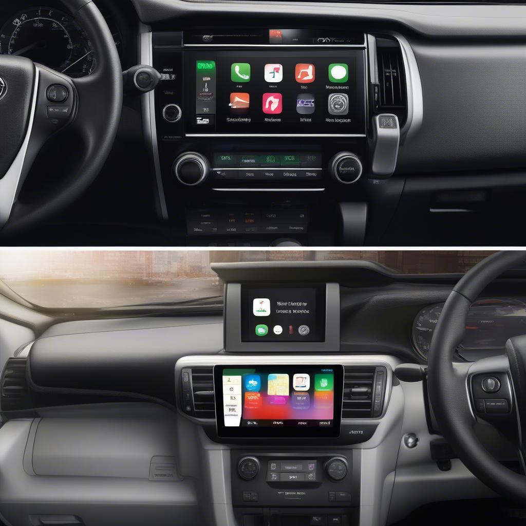 Các ứng dụng Apple CarPlay trên màn hình Toyota Hilux