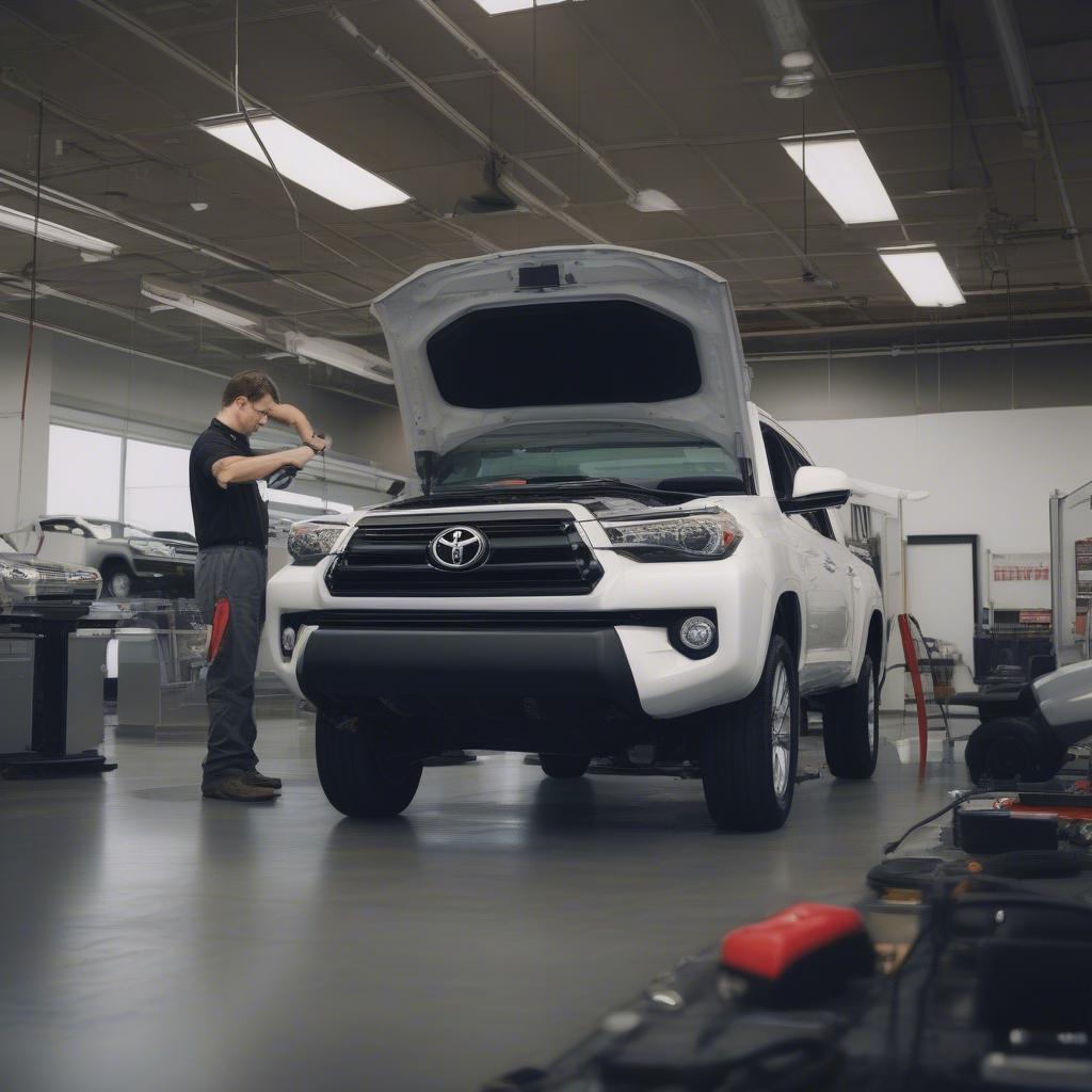 Dịch vụ bảo dưỡng xe Toyota tại Lubbock, Texas với kỹ thuật viên chuyên nghiệp và thiết bị hiện đại.