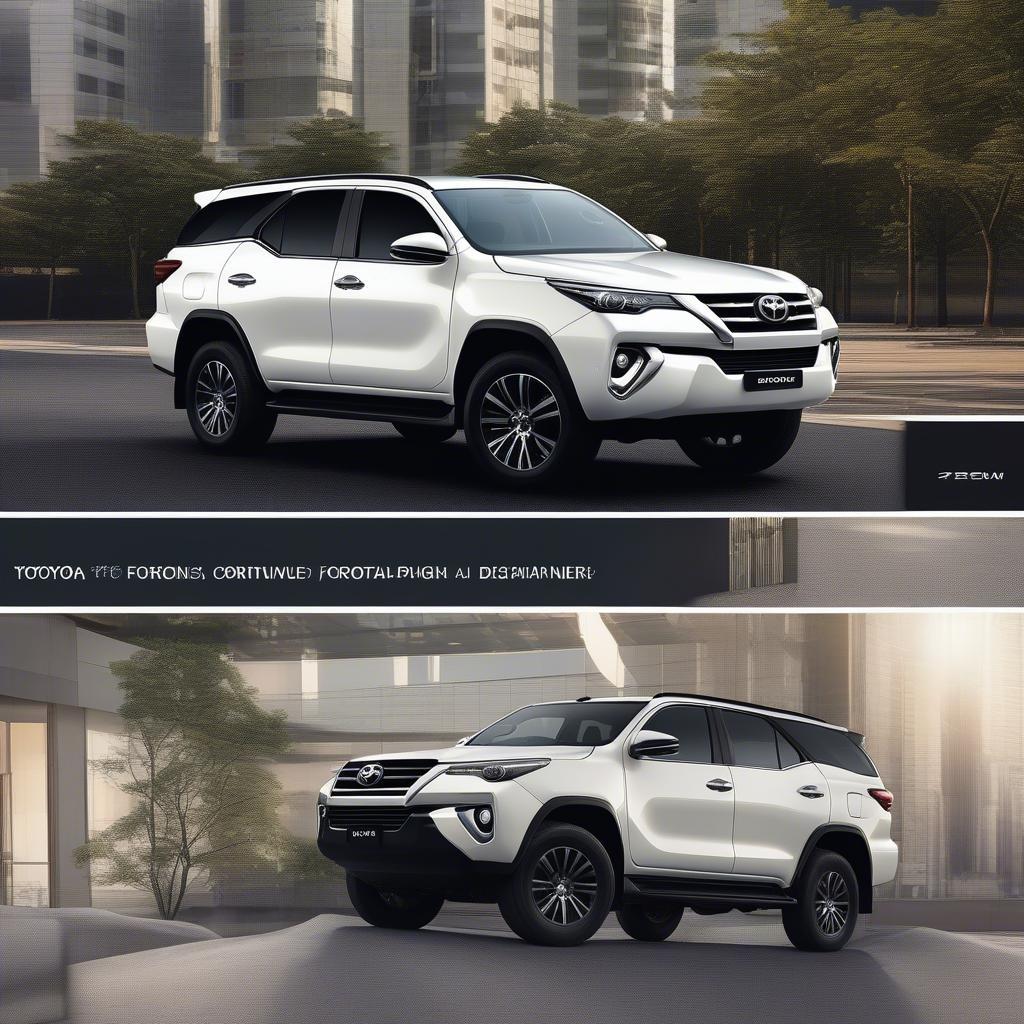 Fortuner màu trắng ngoại thất sang trọng và hiện đại