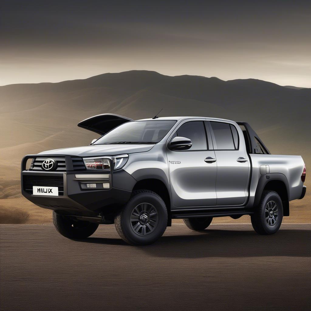 Ngoại thất Hilux 3.0 2 cầu điện màu bạc 2015