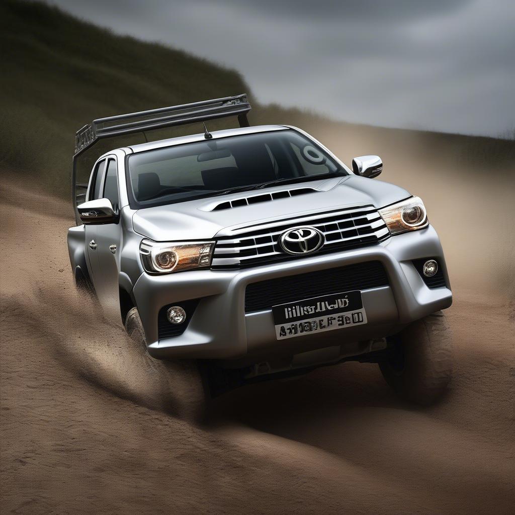 Hilux 3.0 2 cầu điện màu bạc 2015 off-road