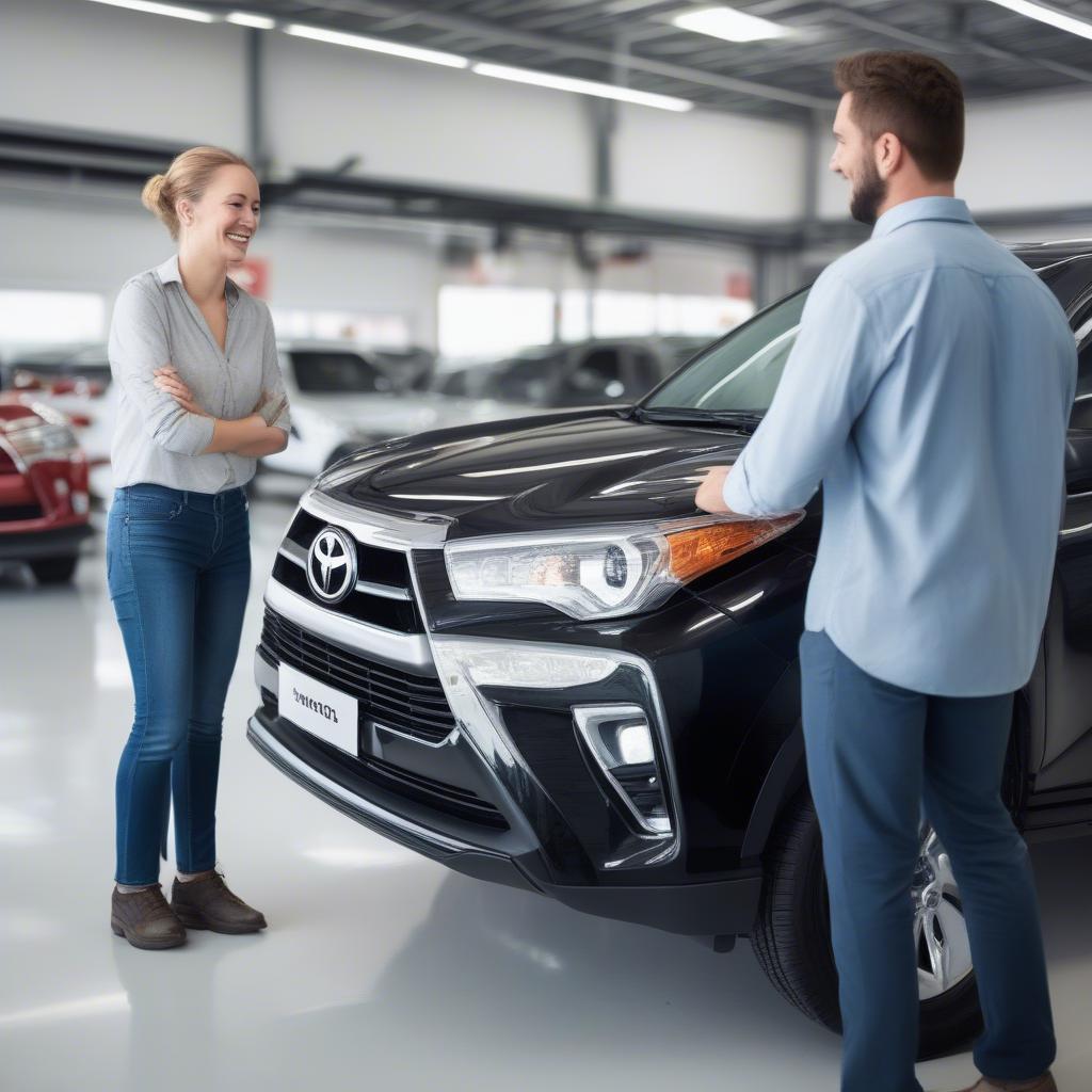 Khách hàng hài lòng với dịch vụ sửa chữa nhanh chóng và chất lượng tại Toyota.