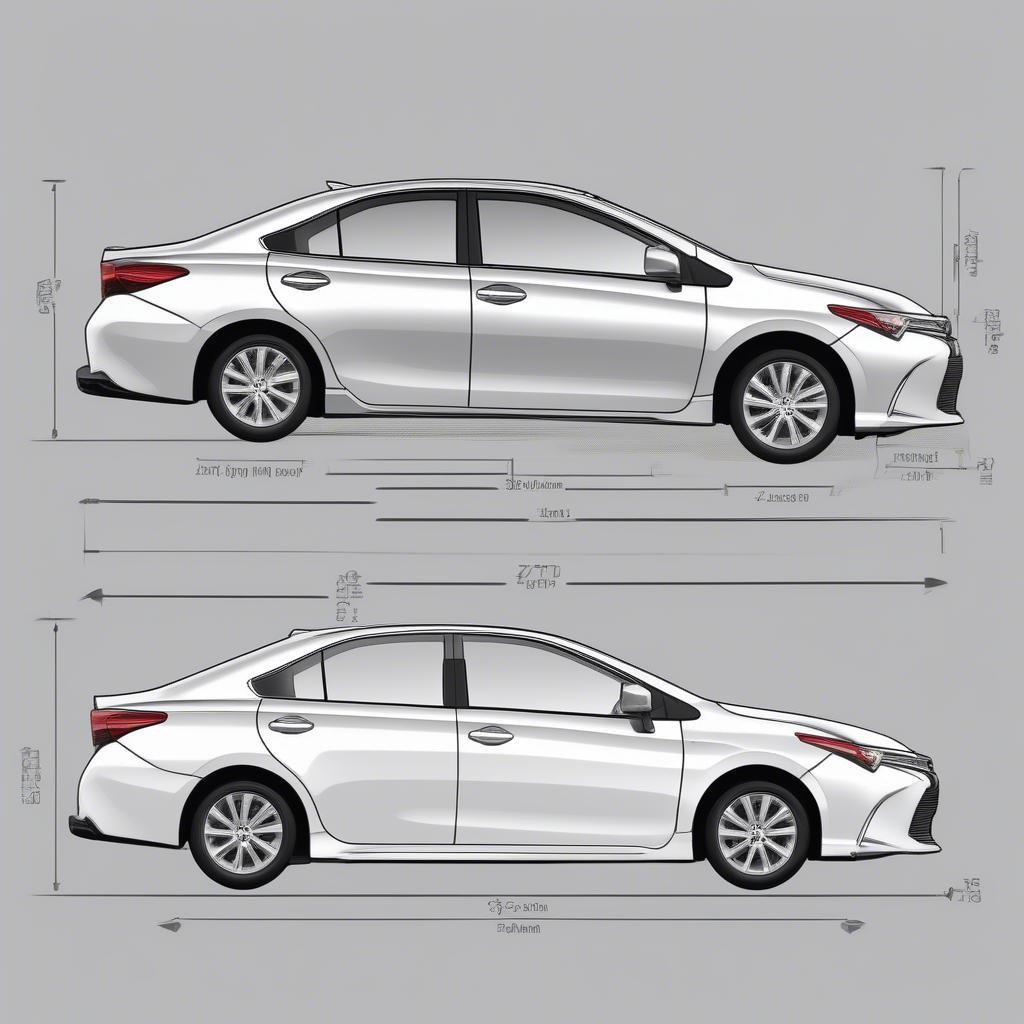 Kích thước tổng quan Toyota Altis 2019