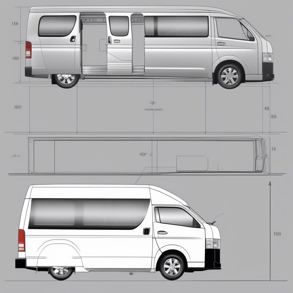 Kích thước rộng rãi của Toyota Hiace Commuter