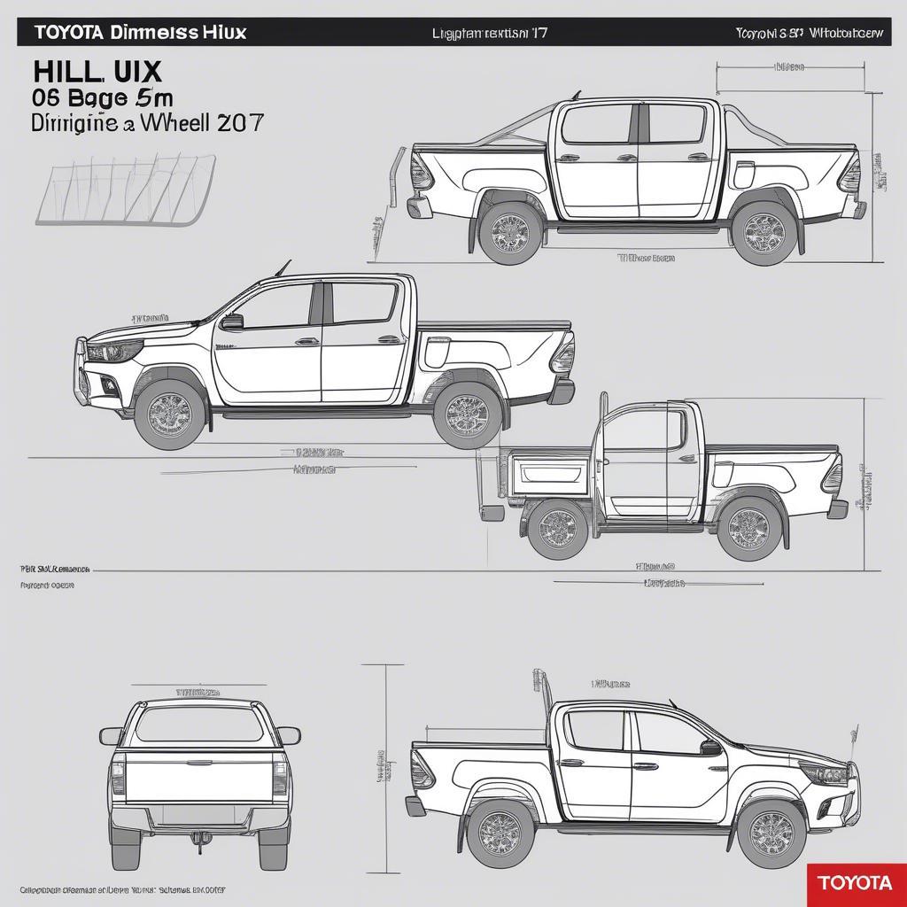 Kích thước tổng thể Toyota Hilux 2017