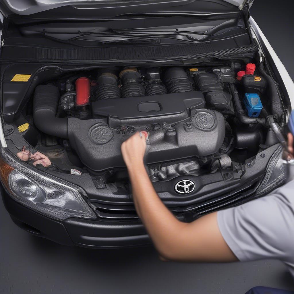 Checking the engine of a Fortuner 2015