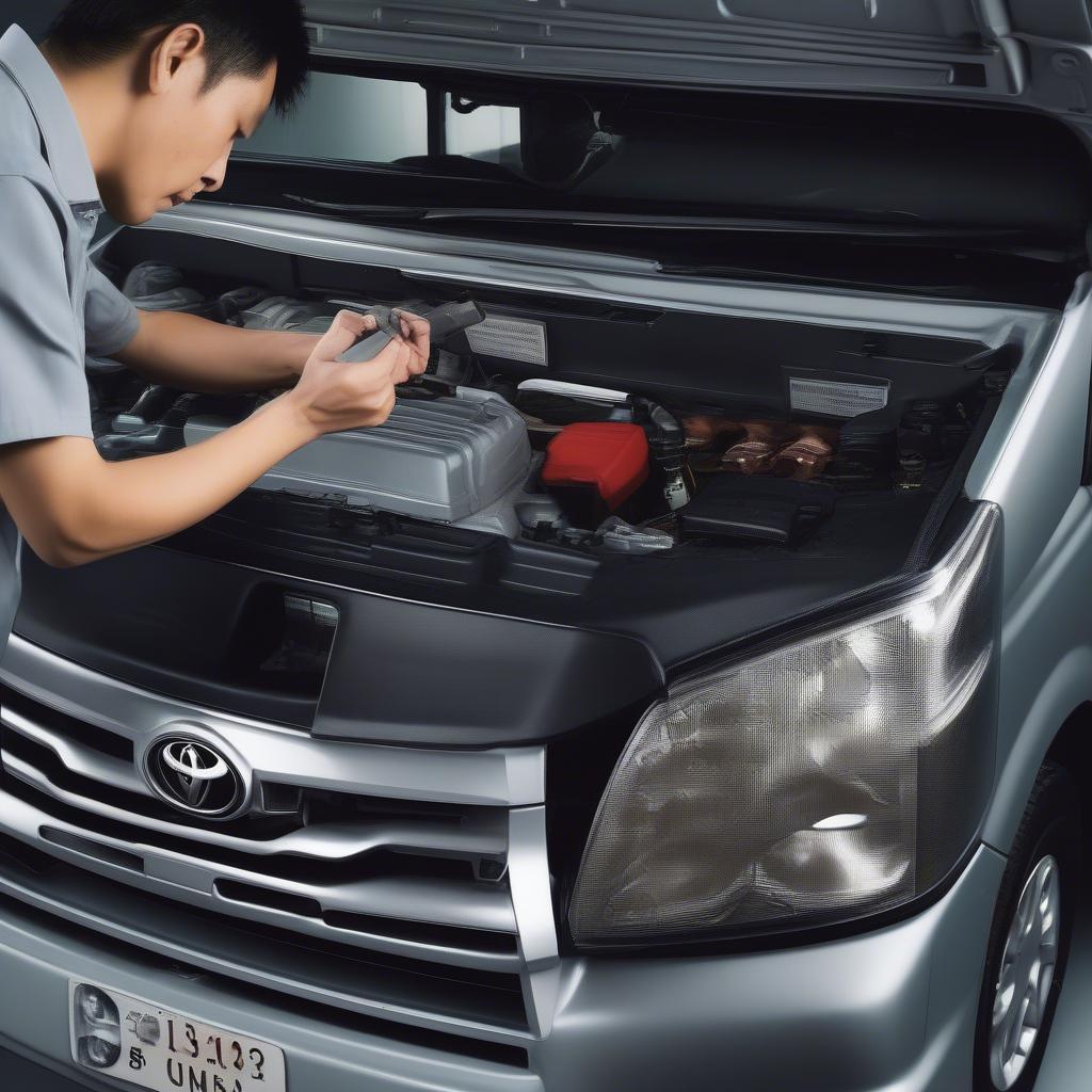 Kiểm Tra Động Cơ Toyota Hiace 2015