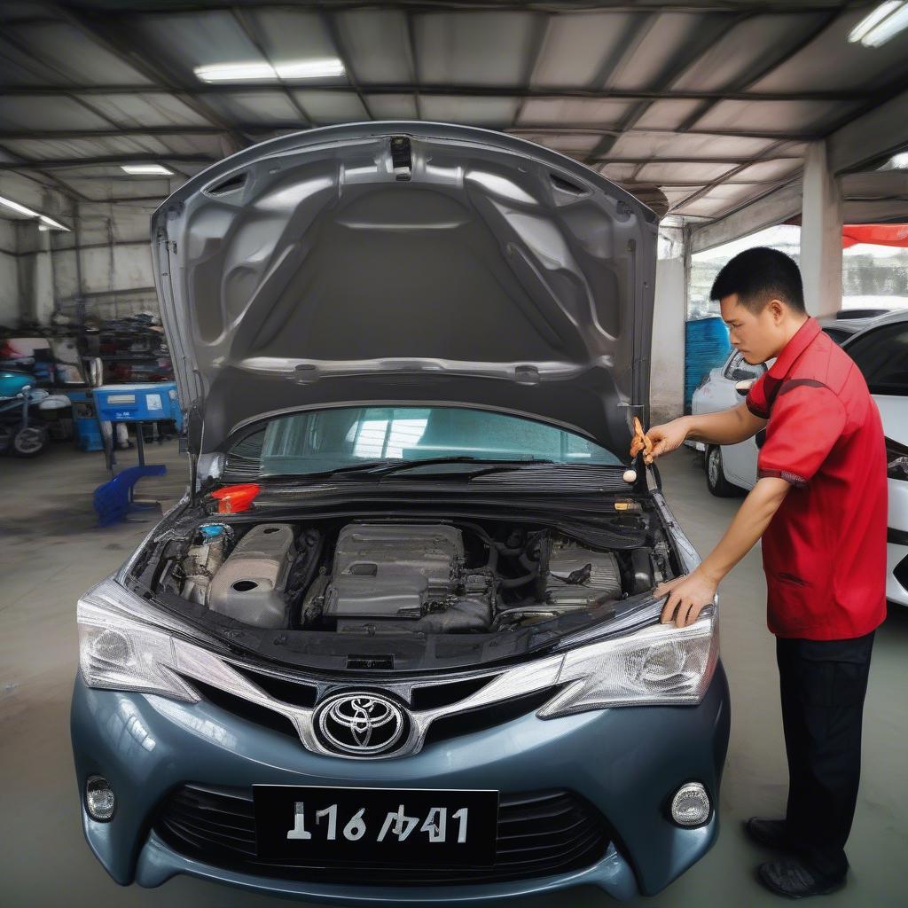 Kiểm tra xe Vios cũ tại Nghệ An