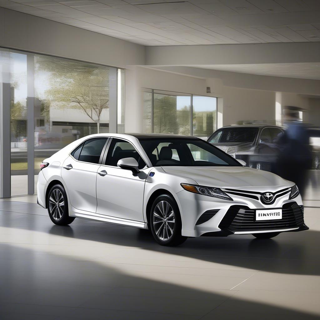 Khách hàng đang lái thử xe Toyota Camry tại Hawkesbury Toyota.