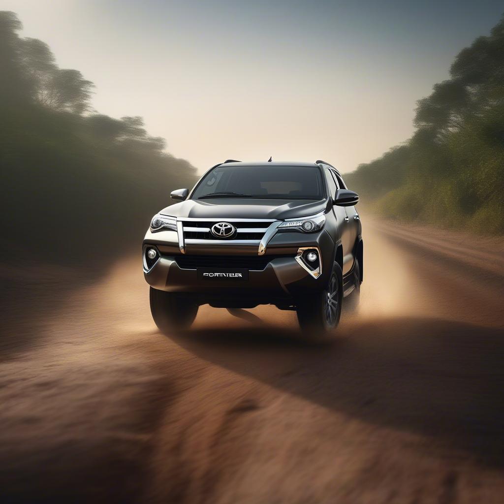 Người lái xe Fortuner đang tập trung lái xe an toàn