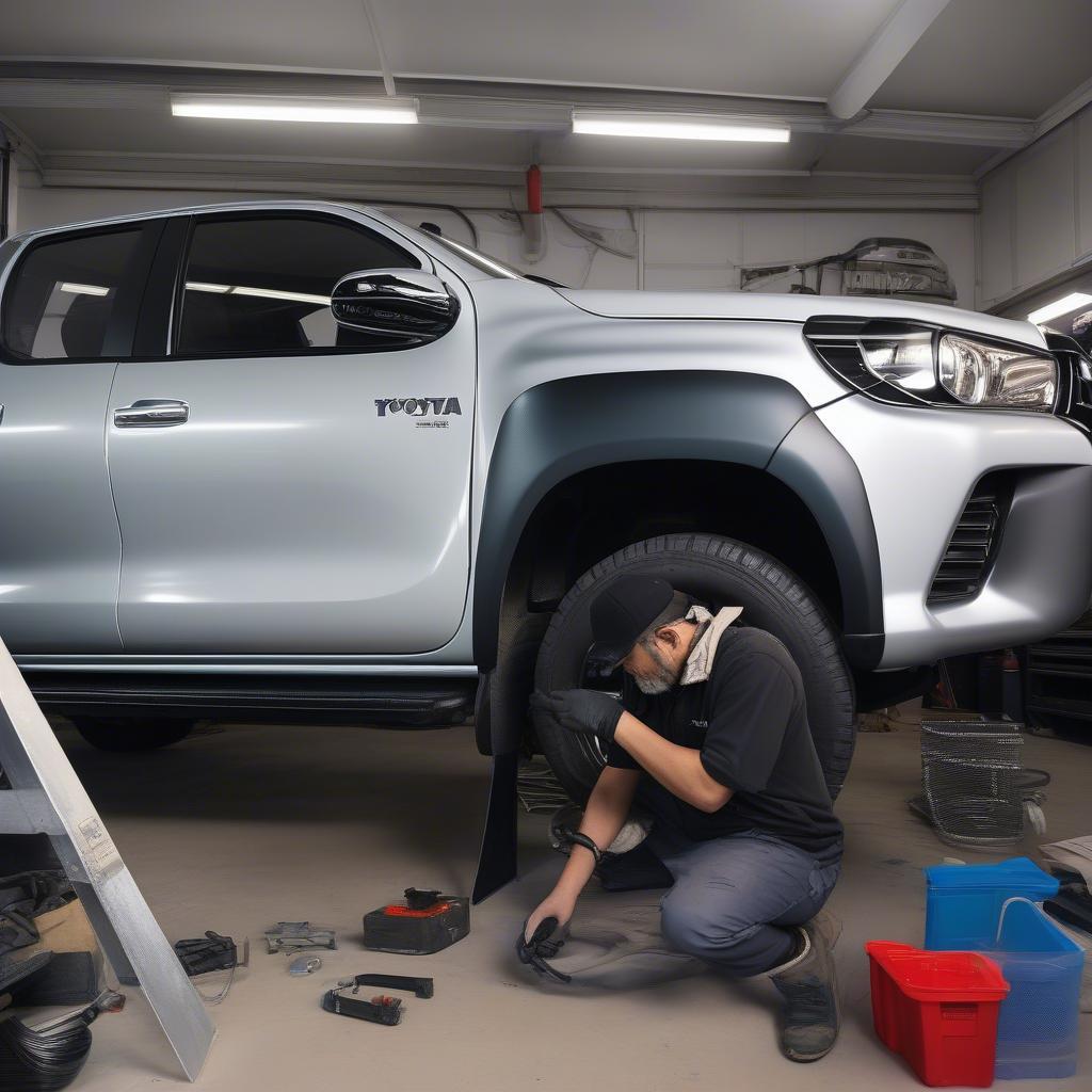 Lắp đặt đồ chơi xe Hilux 2019 uy tín