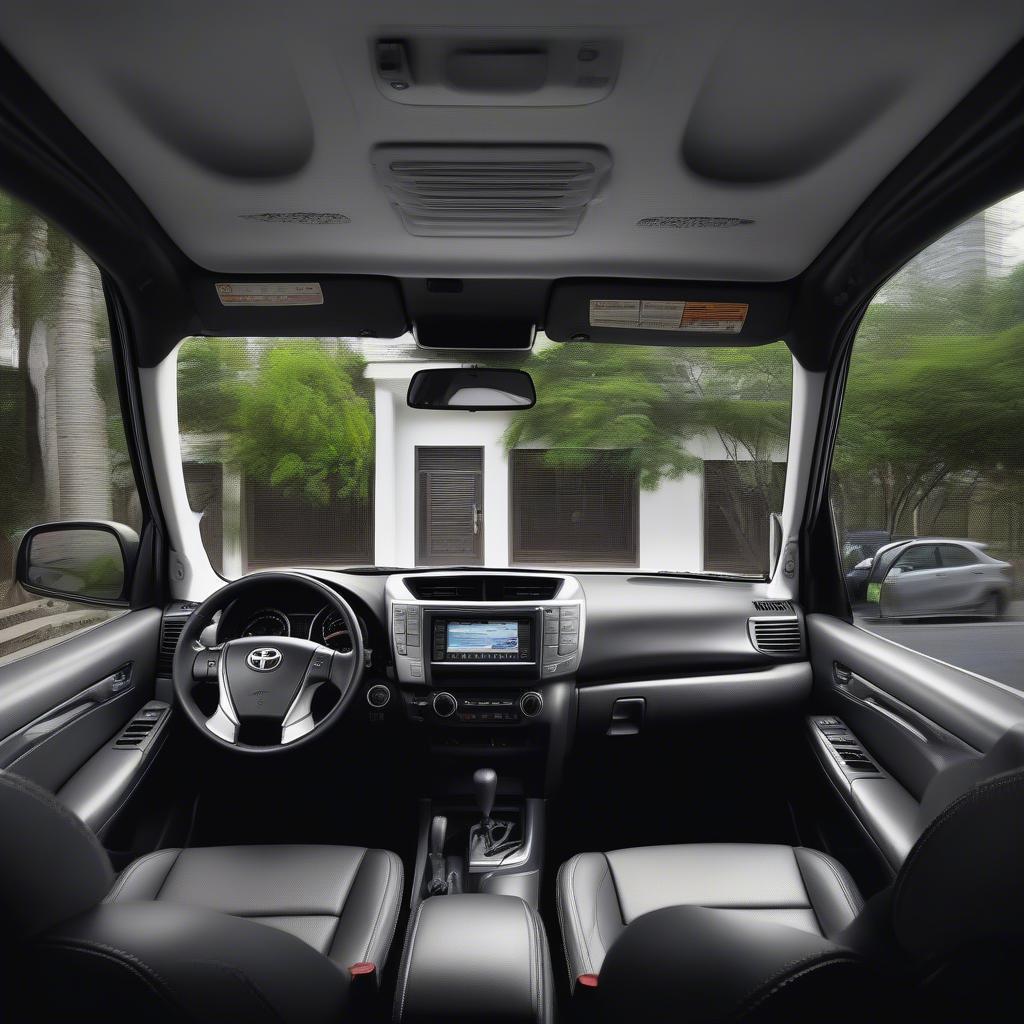 Interior of a black Fortuner 2015