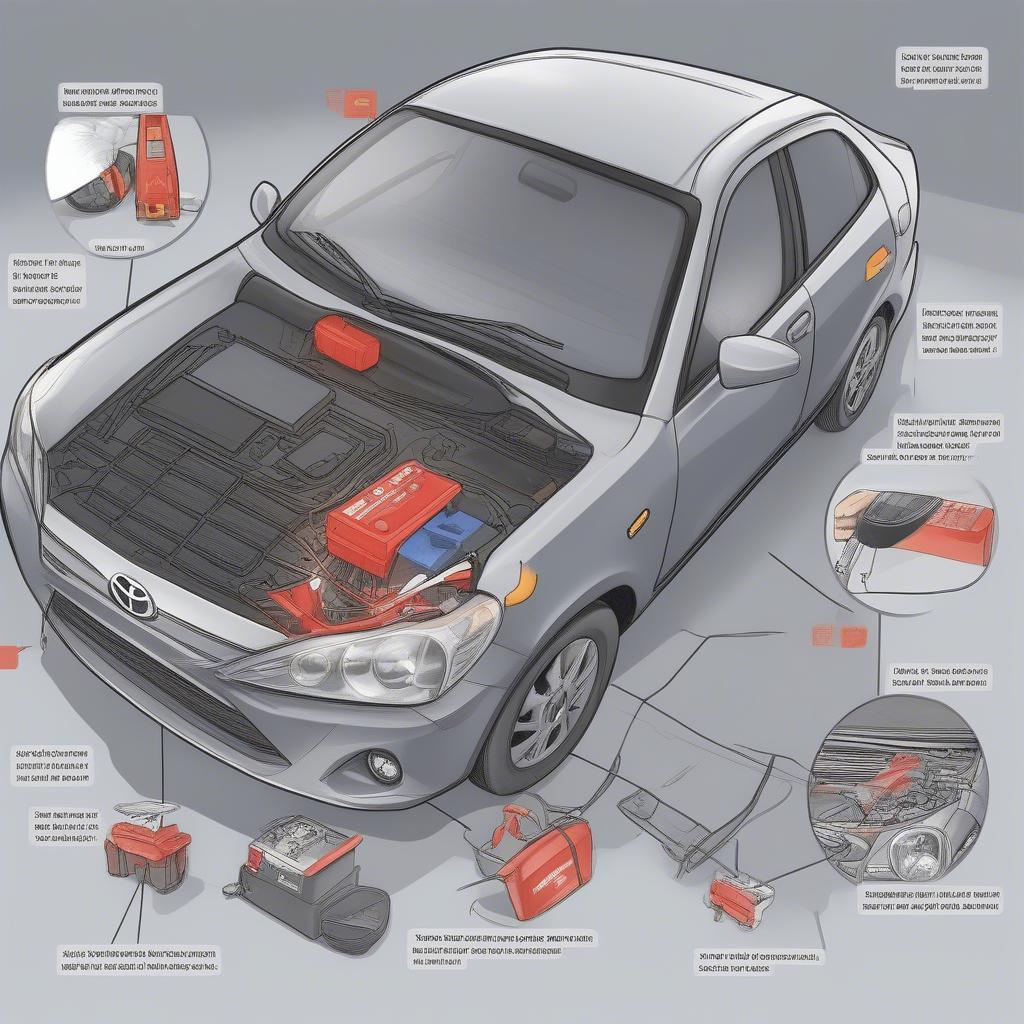 Quy trình thay pin ô tô Toyota Yaris