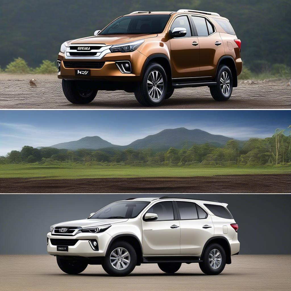 So sánh kích thước Isuzu Mu-X 2017 và Toyota Fortuner 2017