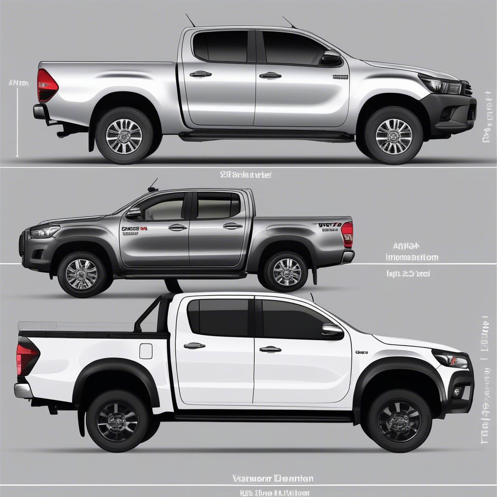 So sánh kích thước Toyota Hilux và Ford Ranger 2018