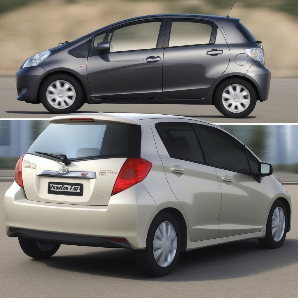 So sánh kích thước Toyota Yaris và Honda Jazz 2010