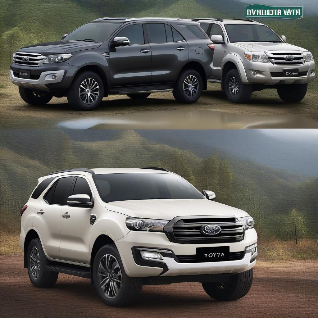 So sánh ngoại thất Ford Everest và Toyota Fortuner