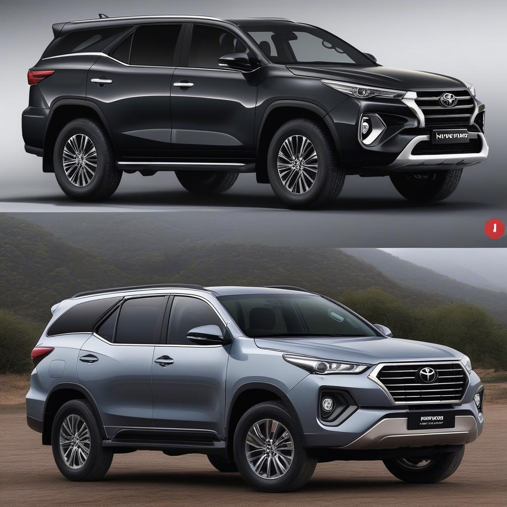 So sánh ngoại thất Fortuner và SantaFe 2019