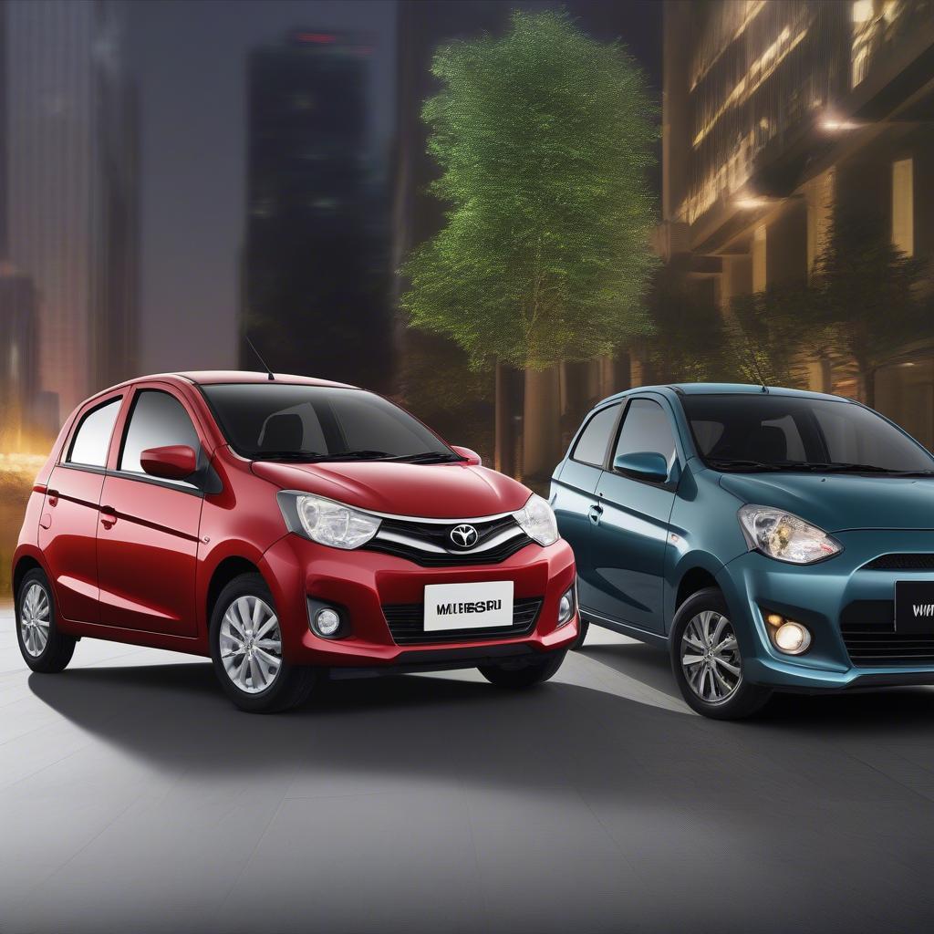 So sánh ngoại thất Toyota Wigo và Mitsubishi Mirage