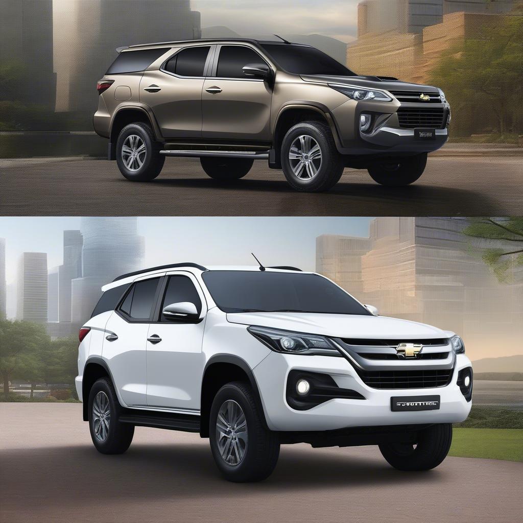 Thiết kế ngoại thất Trailblazer và Fortuner 2018