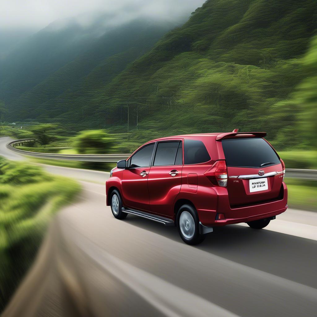 Toyota Avanza 2019 màu đỏ đang di chuyển trên đường