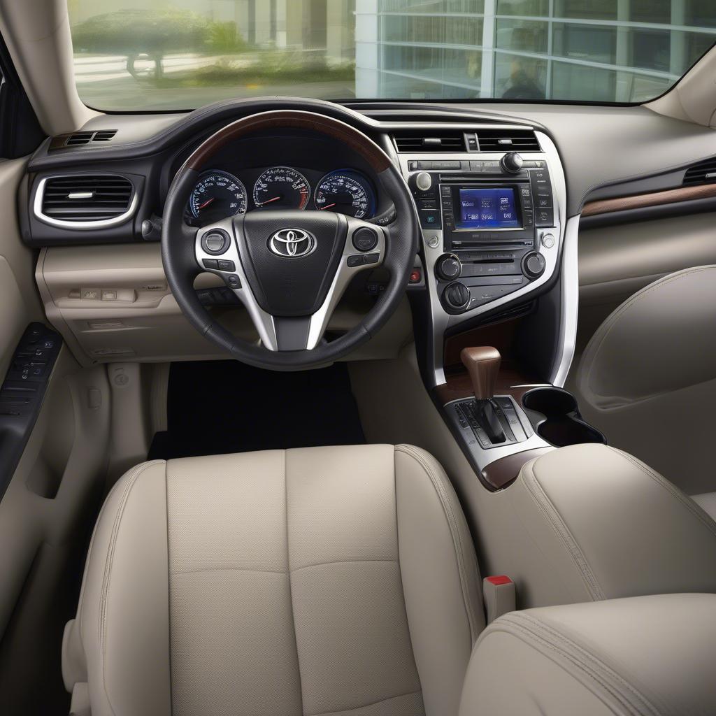 Toyota Camry XLE 2015: Nội thất bọc da cao cấp, sang trọng và rộng rãi.