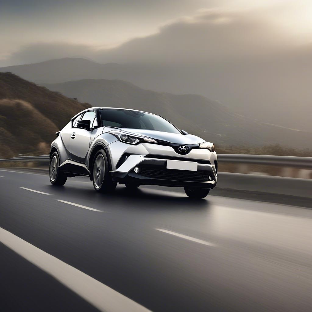 Toyota CHR vận hành mạnh mẽ trên đường cao tốc, thể hiện khả năng vận hành êm ái và tiết kiệm nhiên liệu. 