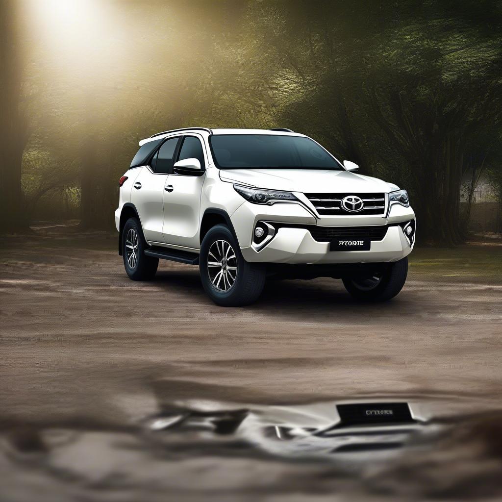 Toyota Fortuner màu trắng 2014 ngoại thất