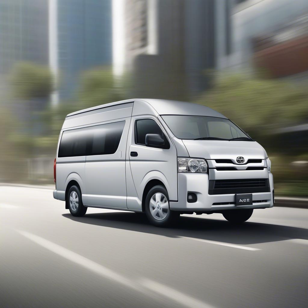 Hệ thống an toàn của Toyota Hiace 2019: ABS, EBD, BA, túi khí và dây đai an toàn.