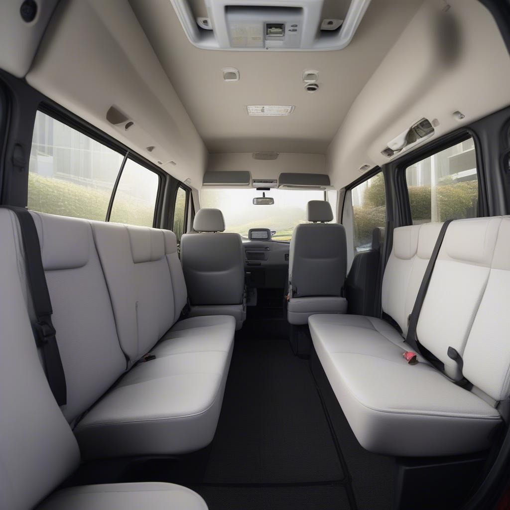 Toyota Hiace Commuter 2019 nội thất rộng rãi, thoải mái cho 15 người.