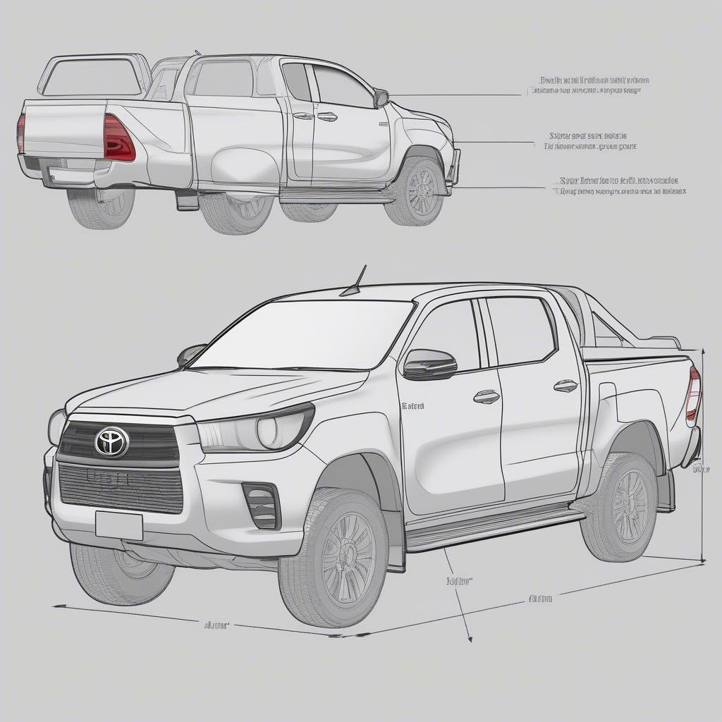 Kích thước tổng thể Toyota Hilux