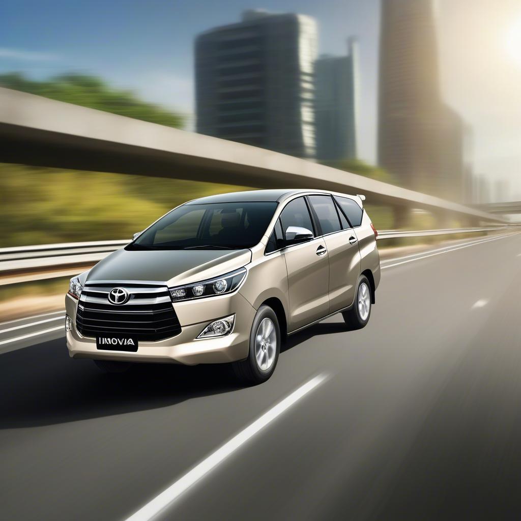 Toyota Innova di chuyển trên đường cao tốc