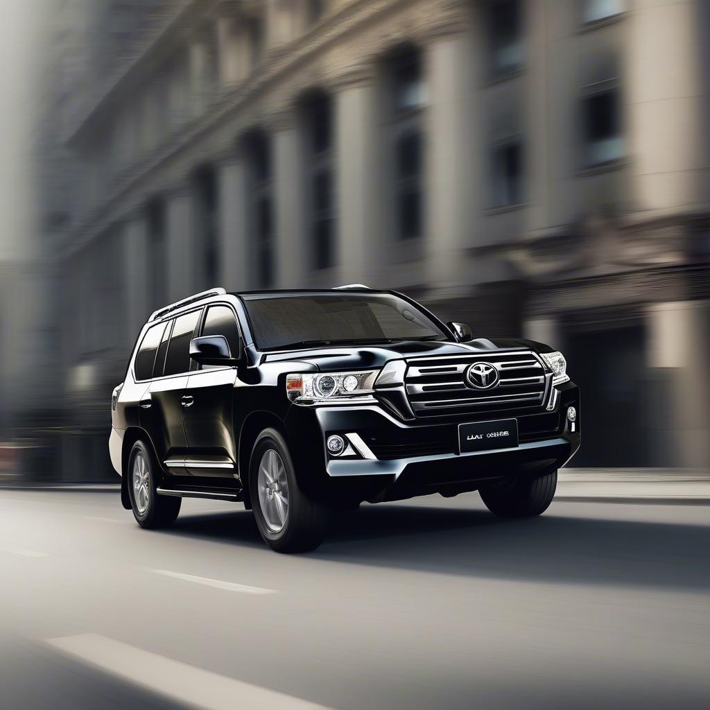 Toyota Land Cruiser di chuyển trên đường phố đô thị