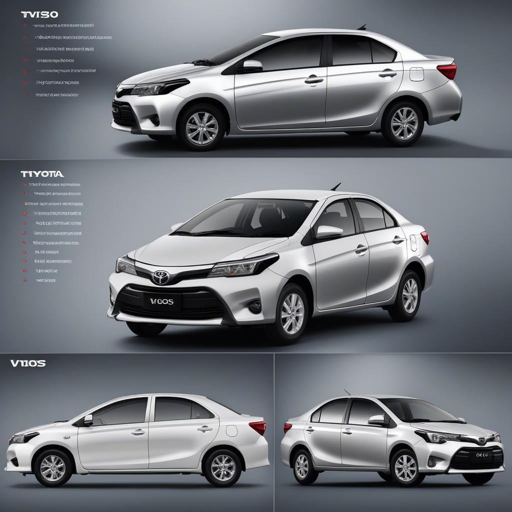 Hình ảnh các phiên bản Toyota Vios