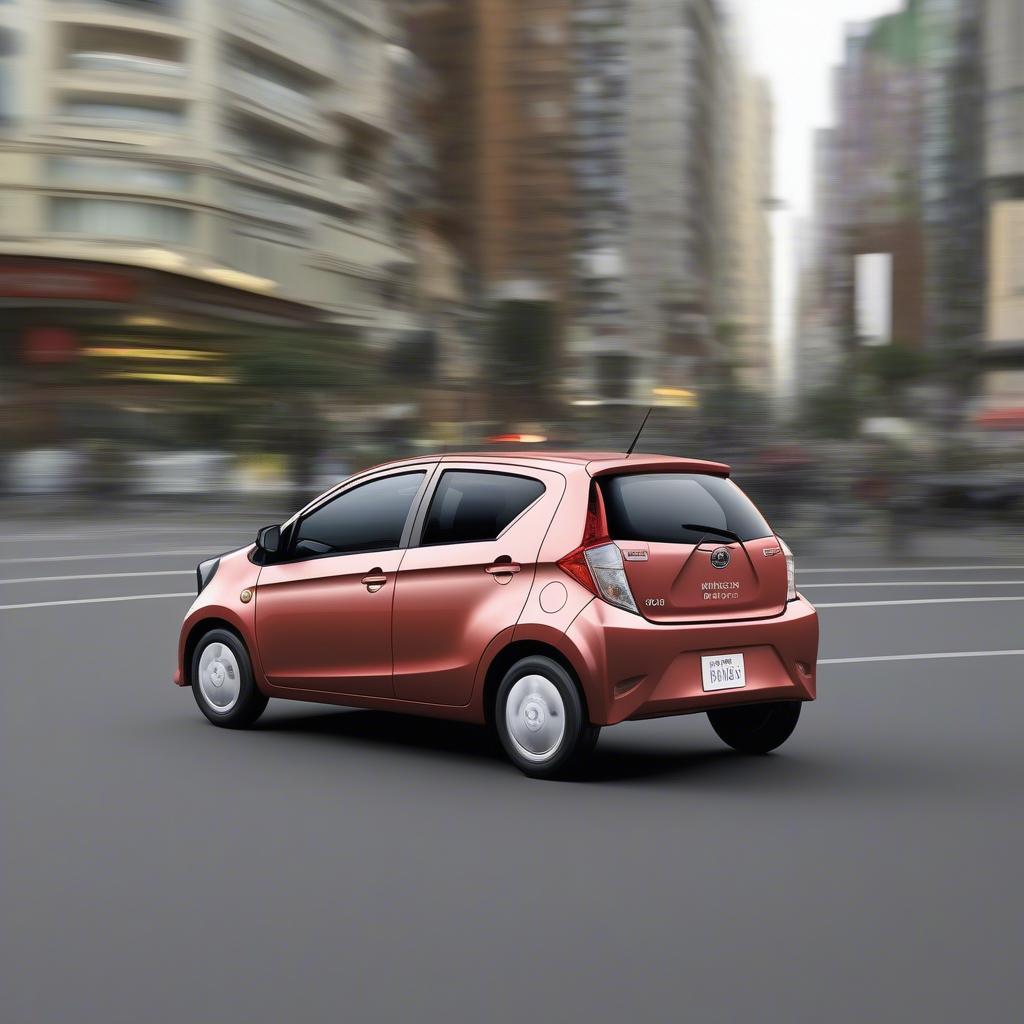 Toyota Wigo ngoại thất di chuyển trong đô thị đông đúc