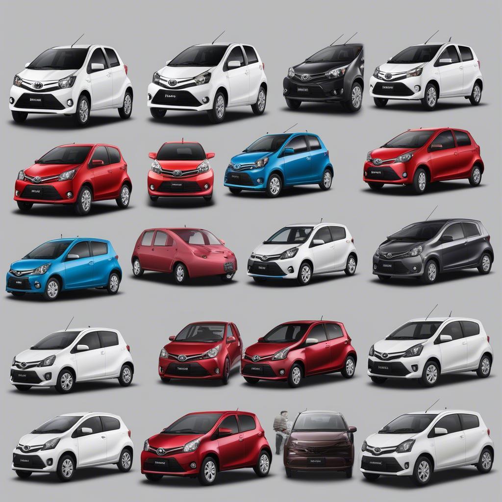 Toyota Wigo PNG với nhiều góc chụp khác nhau