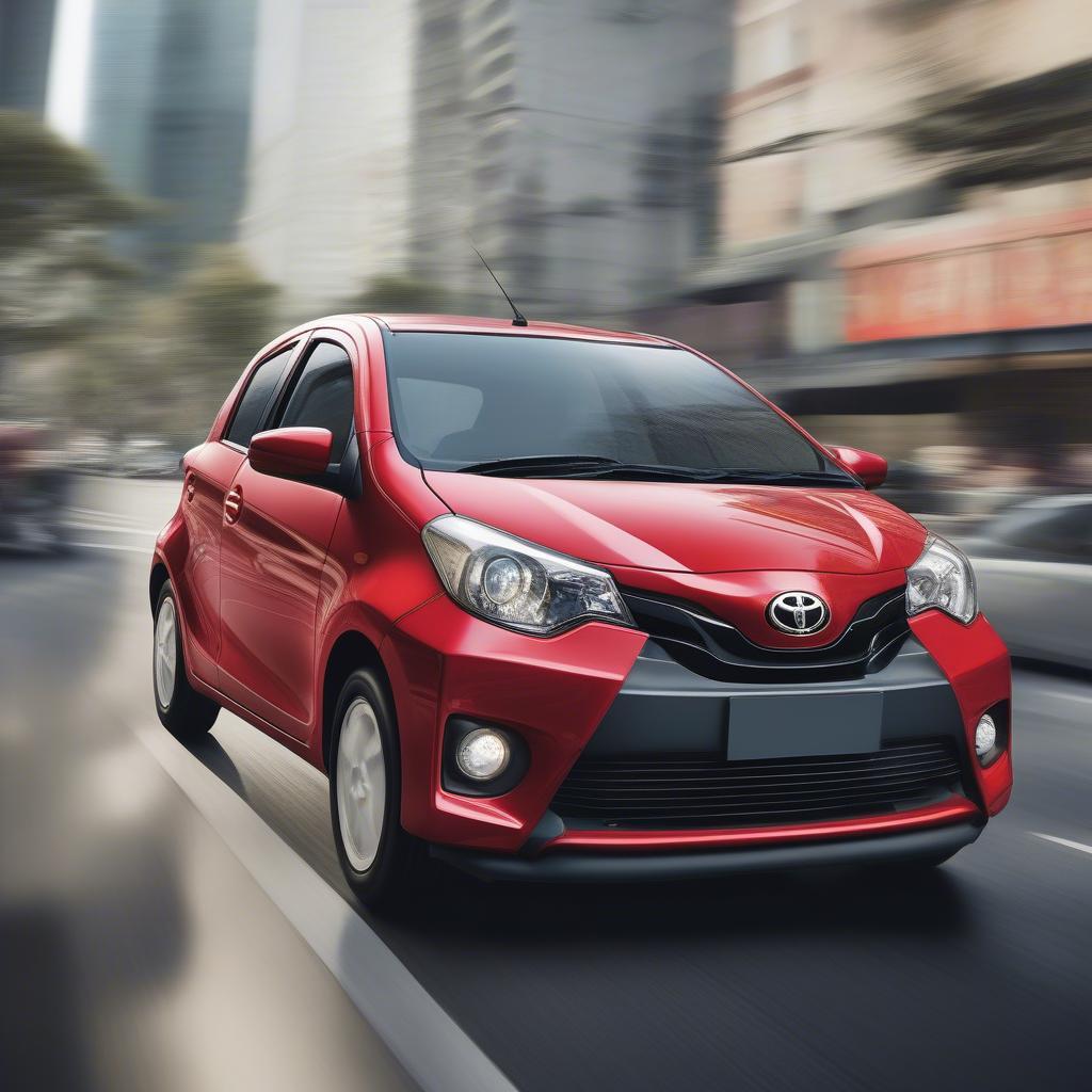 Toyota Wigo vận hành linh hoạt, tiết kiệm nhiên liệu trên đường phố đông đúc.