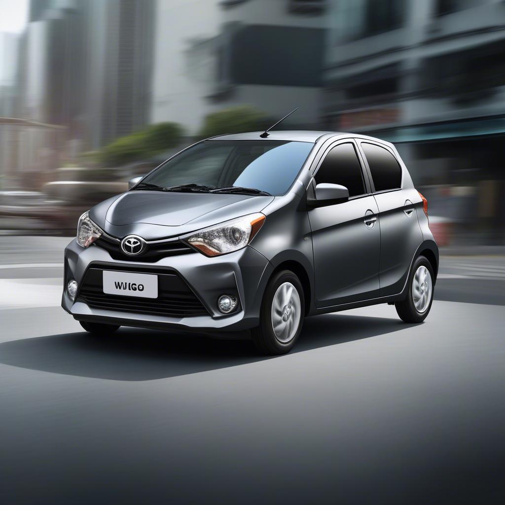 Toyota Wigo xám trên đường phố