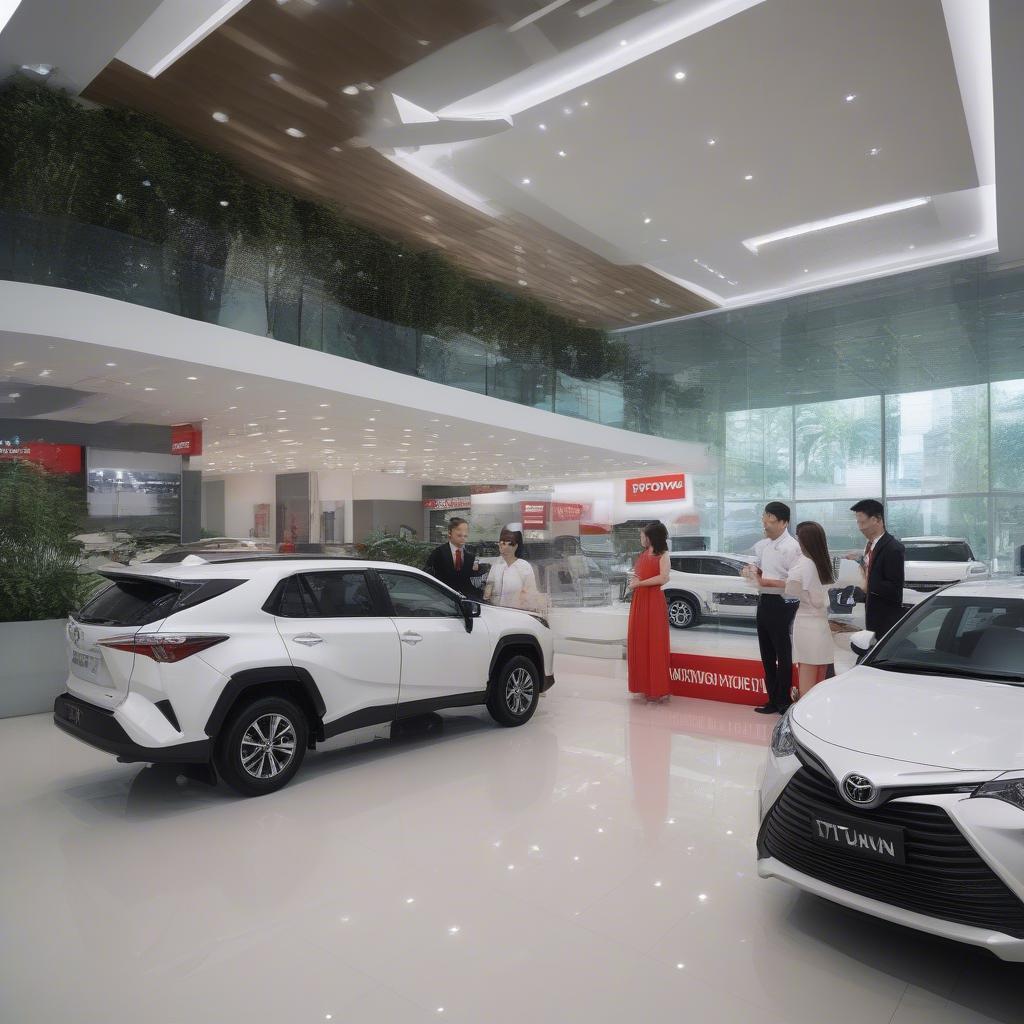 Hình ảnh showroom Toyota Xuân Phương hiện đại, sang trọng