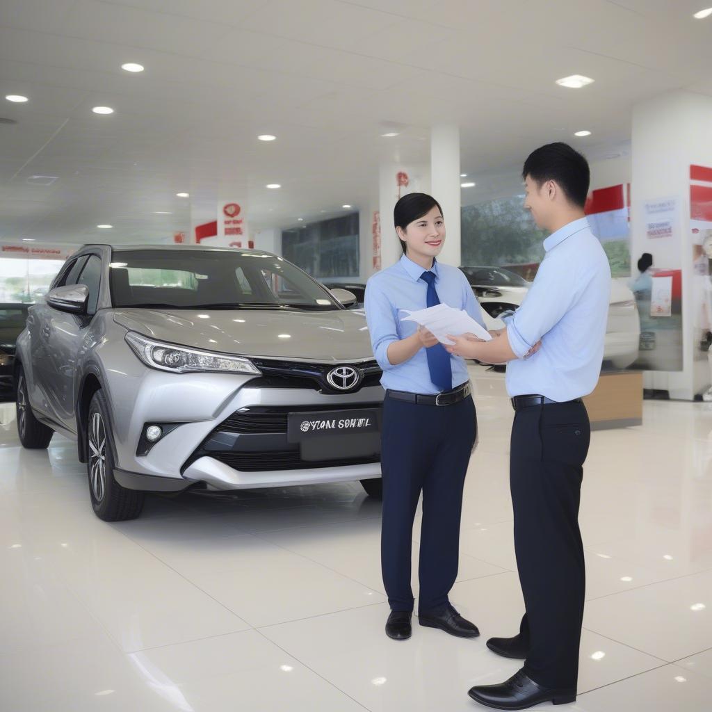 Hình ảnh nhân viên tư vấn mua xe tại Toyota Xuân Phương