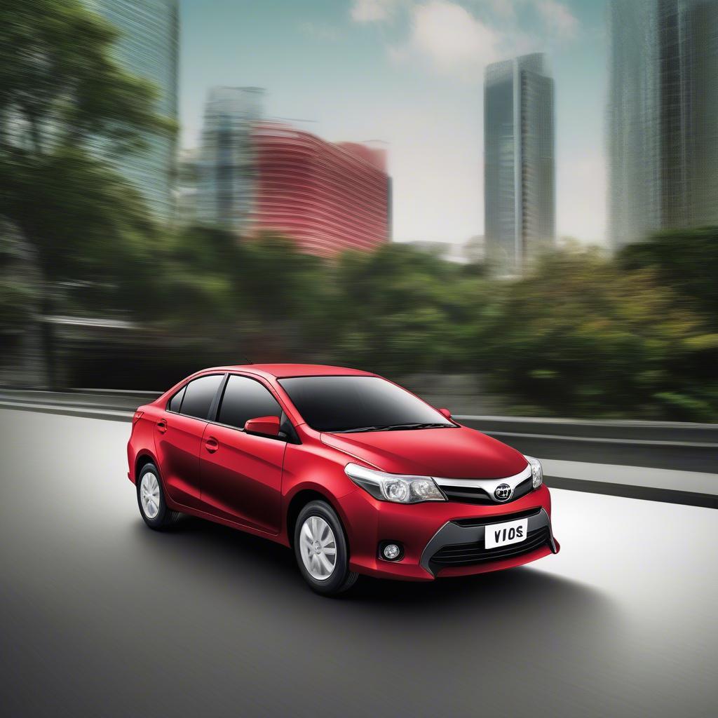 Ngoại thất Vios 2010 màu đỏ nổi bật