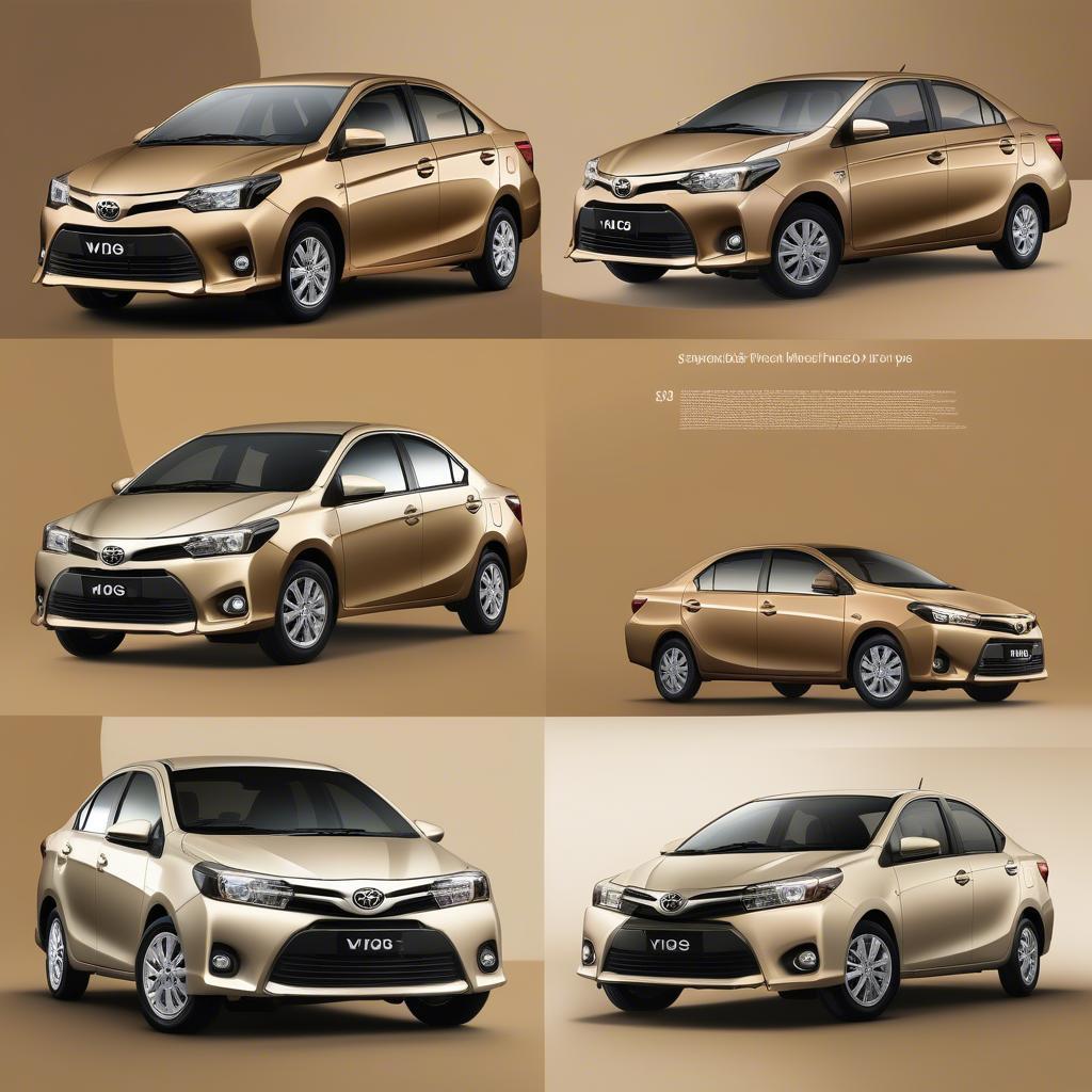 So sánh màu vàng cát trên các đời xe Toyota Vios