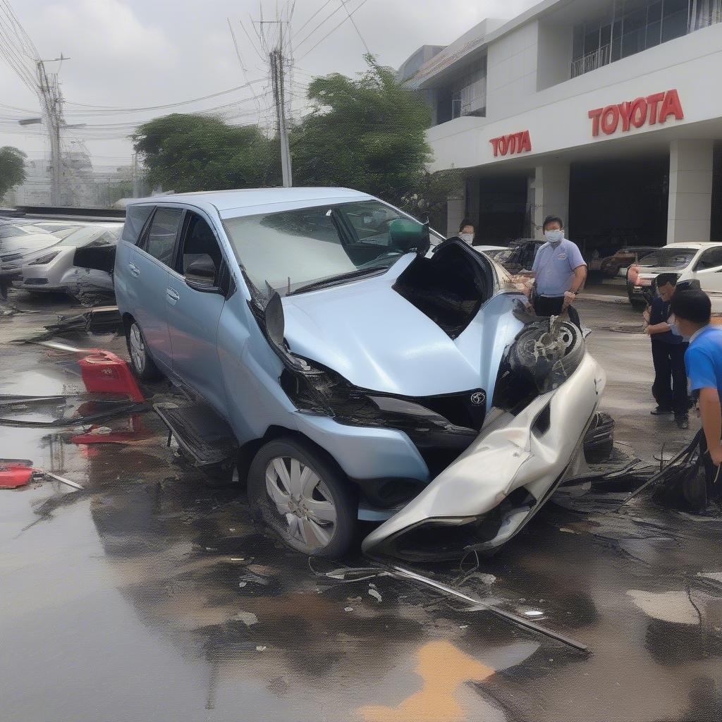 Xử lý tai nạn Innova tại Toyota Cần Thơ